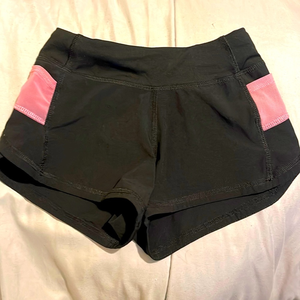 Black and pink shorts with pockets